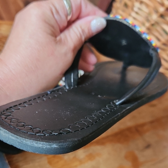 Black Beaded Sandals - Picture 11 of 11